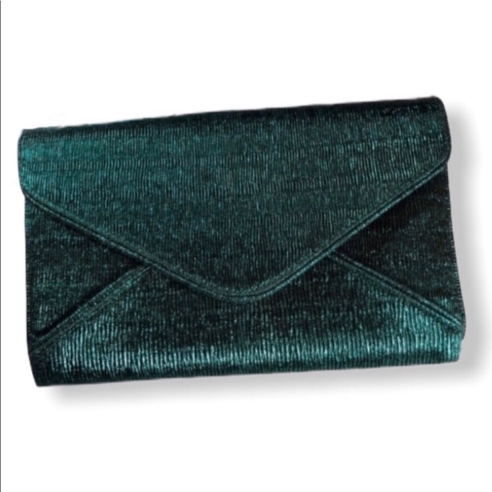Estee & Lily Green Jewel Tone Envelope Clutch